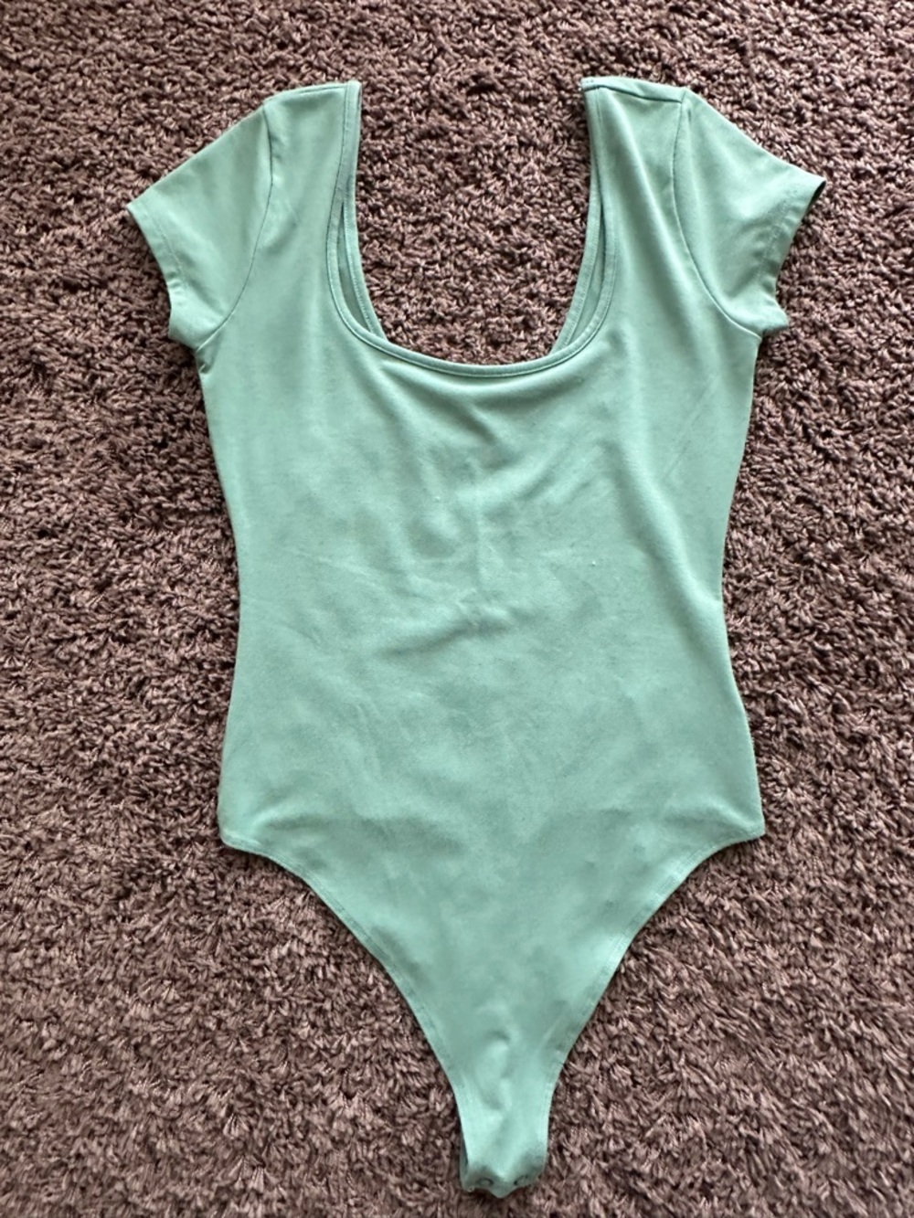 American Eagle Outfitters Mint Green Short-Sleeve One-Piece Bodysuit
